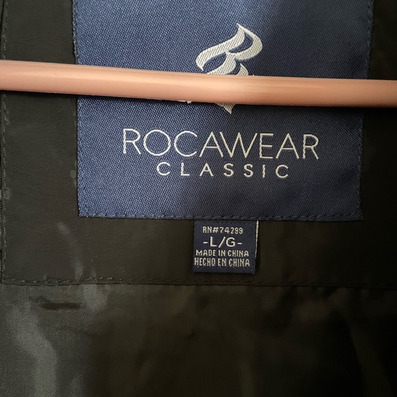 NWT Rocawear Black Logo Zipper Bomber Pilot Flight Jacket L - Picture 5 of 5